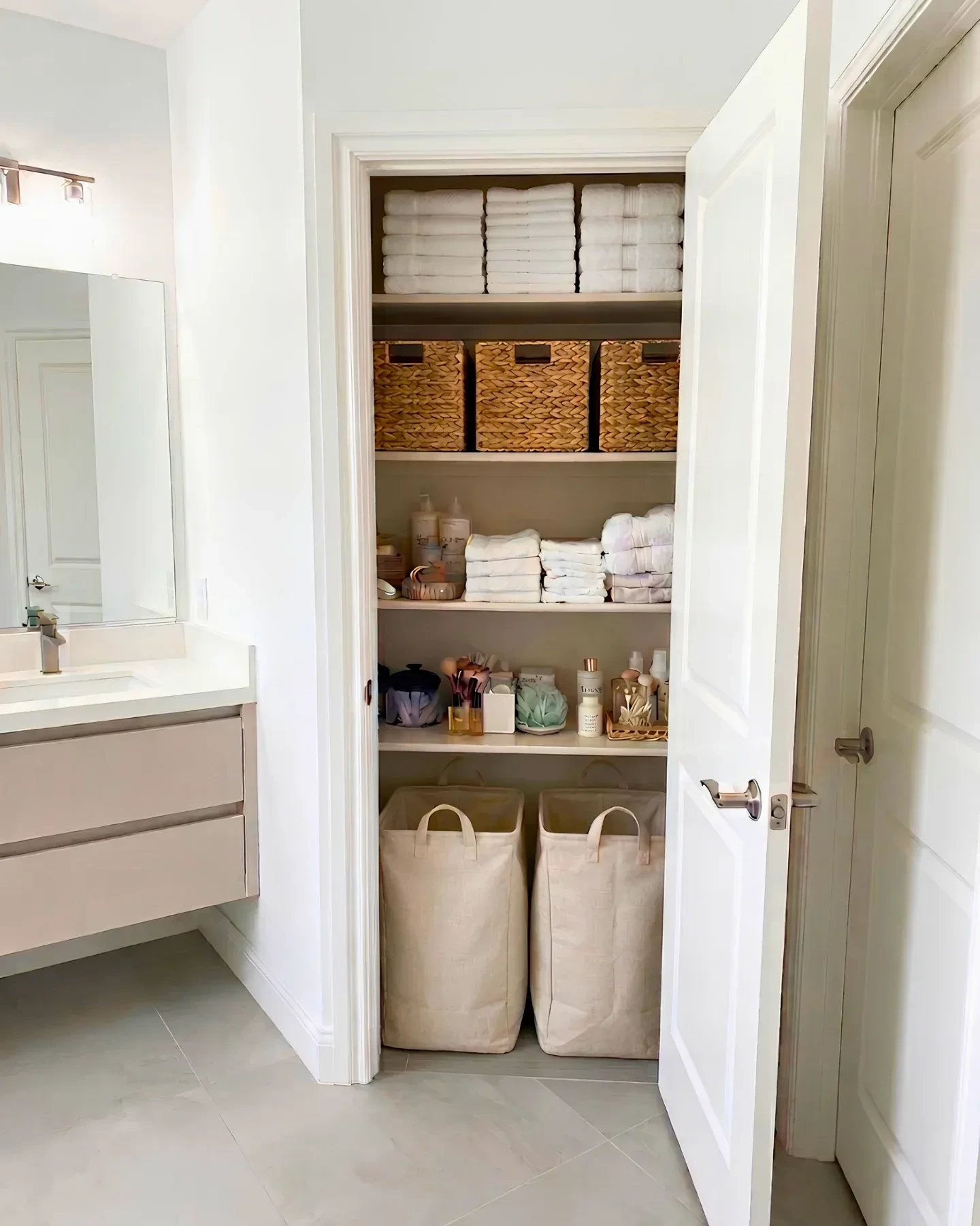 9- Use Floor Baskets for Bulky Supplies