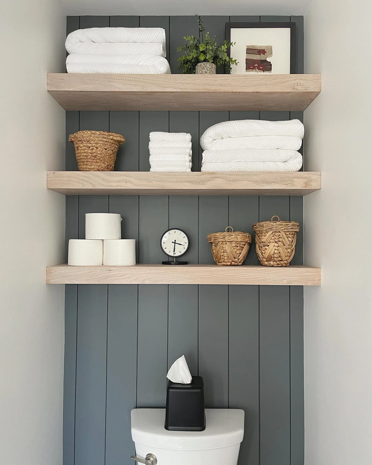 7- Use No-Drill Shelves Above the Toilet
