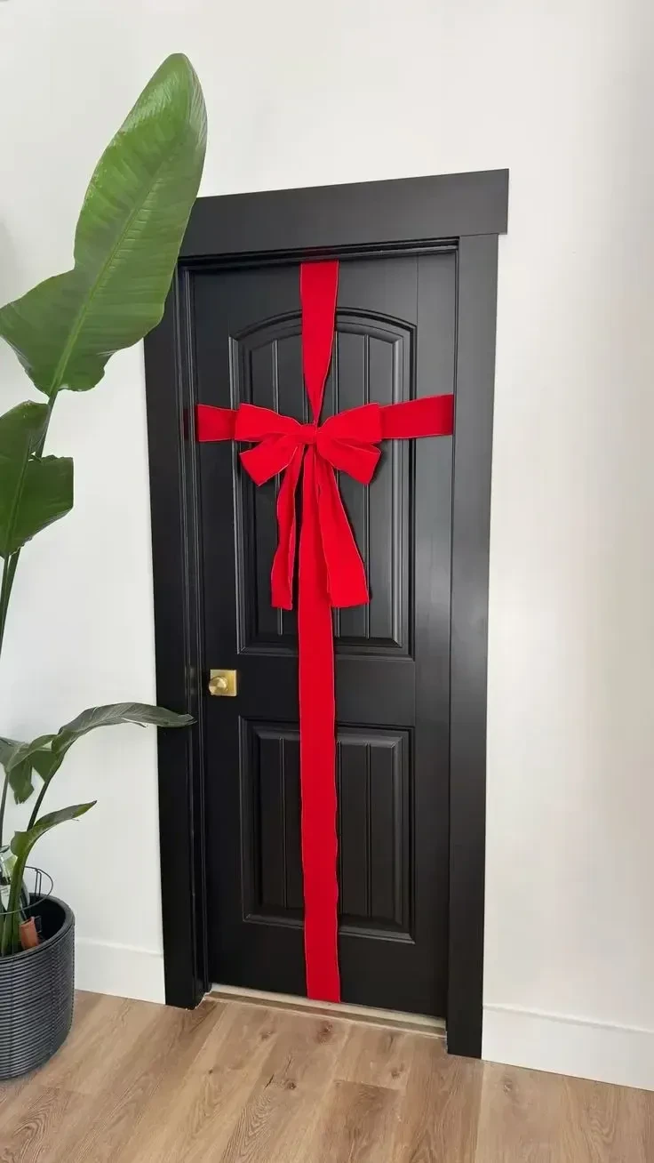 9- Wrap a Black Door Like a Present